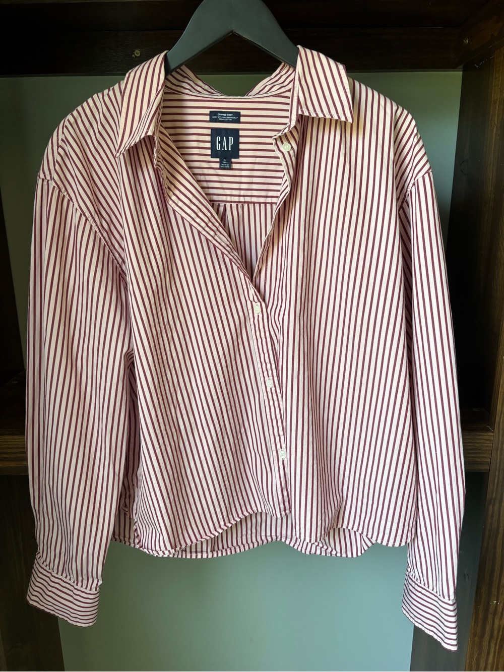 GAP Pink Striped Button-Down Shirt